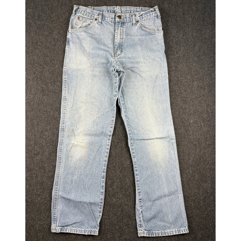 Y2K Dickies Regular Fit Light Wash Denim Jeans Mens 34x32 Blue Cotton Fits 31x30